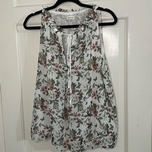 Max Studio Floral Blouse - White and Red